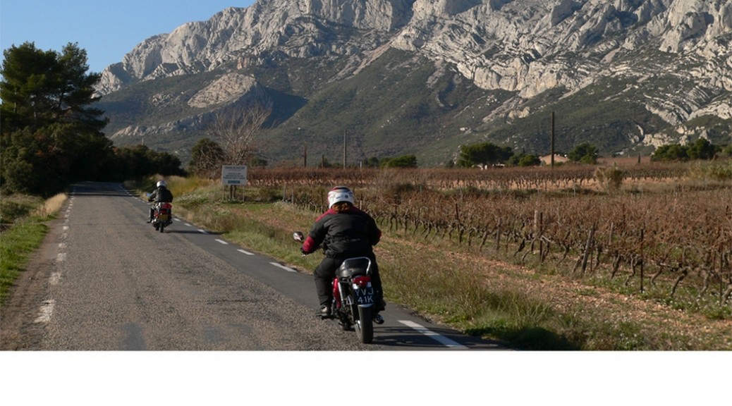 Mont St Victoire, Aix en Provence, classic motorcycle tour with Classic Bike Esprit